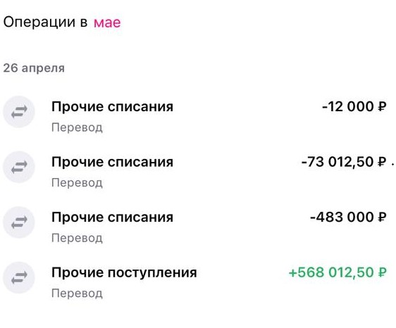 выписка по счету